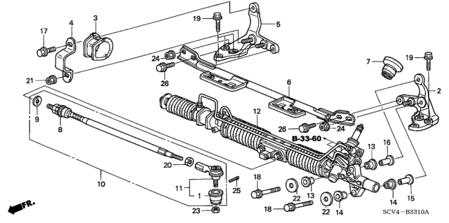 2003 Honda Element P.S. Gear Box Diagram