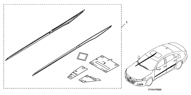 2020 Honda Accord 4 Door EX KA CVT Body Side Molding Diagram