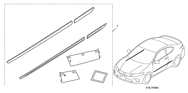 2014 Honda Accord 2 Door EX KL CVT Body Side Molding Diagram