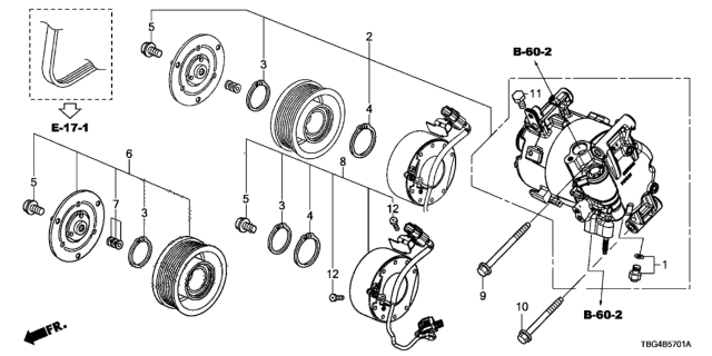 2019 Honda Civic A/C Air Conditioner (Compressor) (2.0L) Diagram