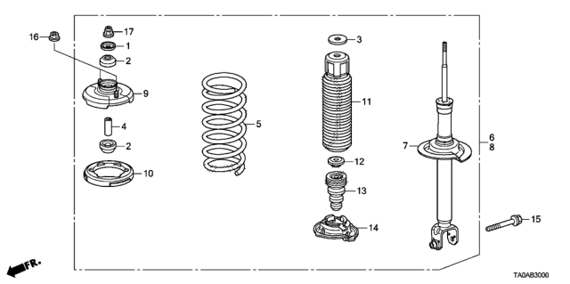 2012 Honda Accord 4 Door EX KA 5MT Rear Shock Absorber Diagram
