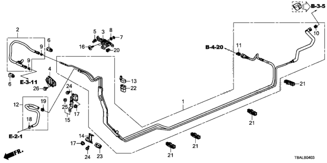 2020 Honda Civic Fuel Pipe (2.0L) Diagram