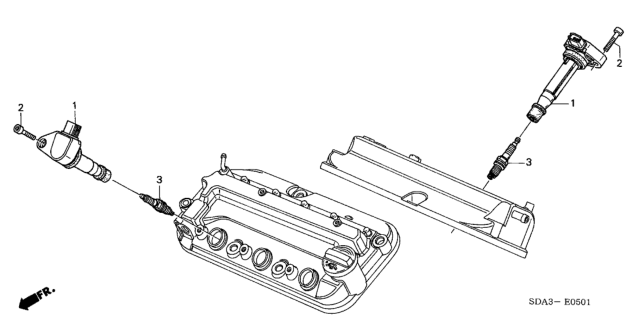 2006 Honda Accord Ignition Coil - Spark Plug (V6) Diagram
