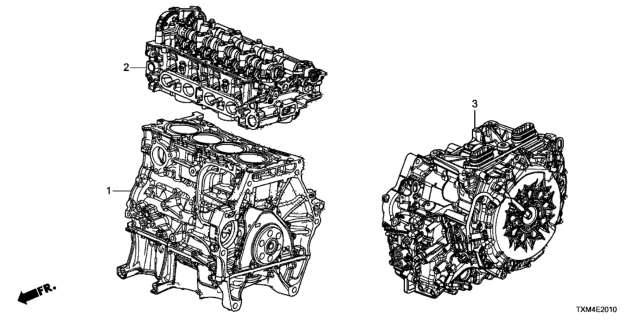 2019 Honda Insight Engine Assy. - Transmission Assy. Diagram