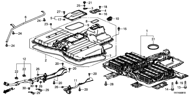 2020 Honda Clarity Fuel Cell Seal, Ipu Case Diagram for 1D601-5WM-A01