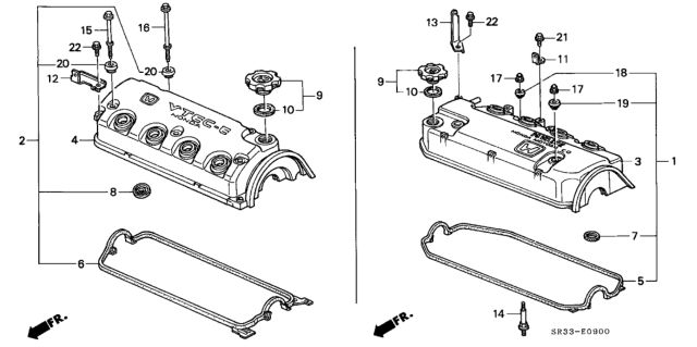 1994 Honda Civic Cylinder Head Cover Diagram