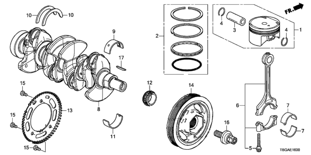 2020 Honda Civic Crankshaft - Piston Diagram