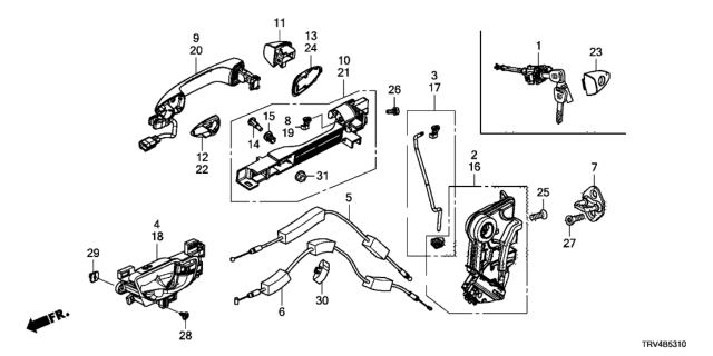 2018 Honda Clarity Electric Cover Comp R *B553P* Diagram for 72143-T2A-A71ZV
