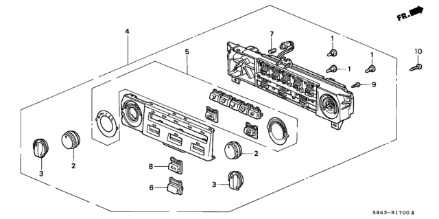 2000 Honda Accord Control Assy., Heater *NH167L* (GRAPHITE BLACK) Diagram for 79600-S84-A01ZA