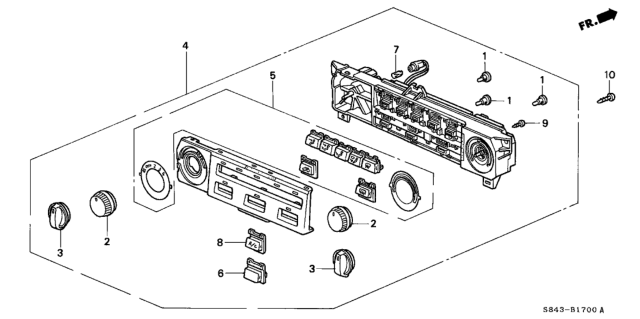 1998 Honda Accord Knob, Temperature & Fan (Ka) Diagram for 79581-S84-A01