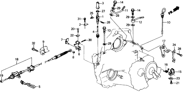 1988 Honda Civic AT Control Wire Diagram