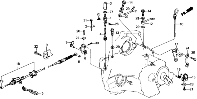 1991 Honda Civic Lever, Throttle Control Diagram for 27494-PL4-000