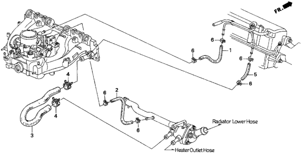 1996 Honda Del Sol Water Hose Diagram