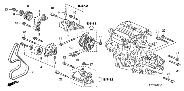 2008 Honda Civic Engine Mounting Bracket (2.0L) Diagram