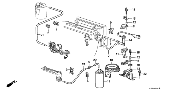 1988 Honda Accord Catcher, Vacuum Tank Diagram for 36362-PJ0-661