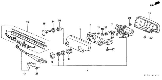 1999 Honda CR-V Rear Wiper Diagram