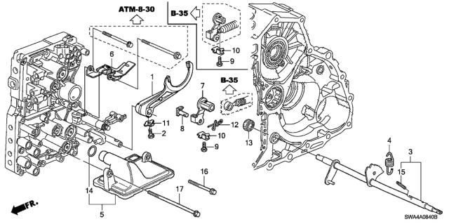 2007 Honda CR-V Lever, Control Diagram for 54313-SWA-A80