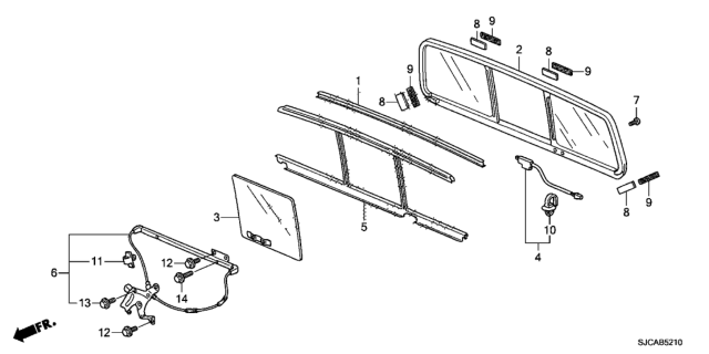 2014 Honda Ridgeline Rear Windshield Diagram