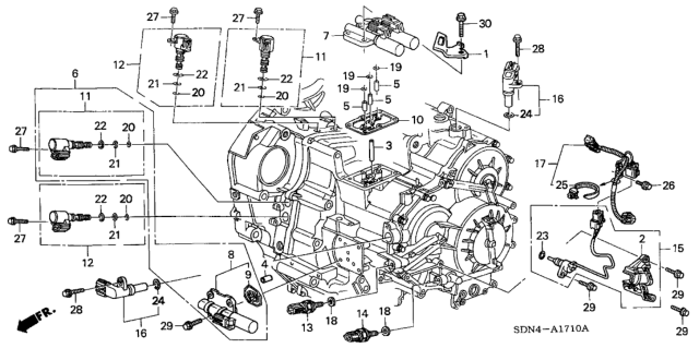 2004 Honda Accord AT Sensor - Solenoid (V6) Diagram