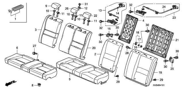 2010 Honda Civic Headrest Assy., L. RR. *NH167L* (GRAPHITE BLACK) Diagram for 82540-SVB-A42ZA