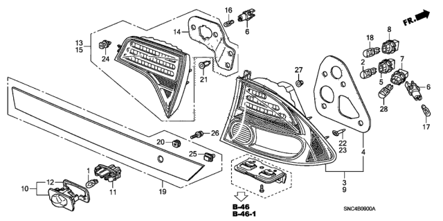 2006 Honda Civic Taillight - License Light Diagram