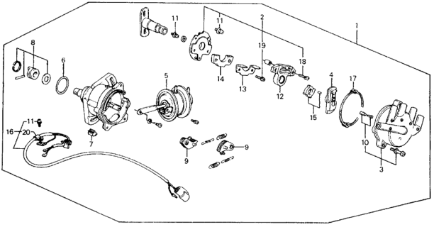 1988 Honda Accord 2 Door DX KA 5MT Distributor (Hitachi) Diagram