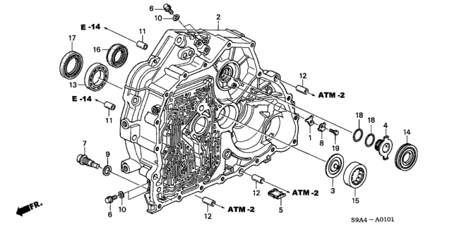 2002 Honda CR-V AT Torque Converter Case Diagram