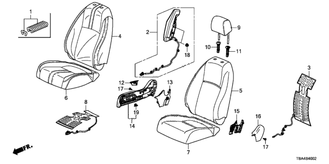 2017 Honda Civic Trim Cover (Deep Black) Diagram for 81131-TBA-A11ZC