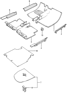 1980 Honda Accord 3 Door STD KL 5MT Floor Mat Diagram