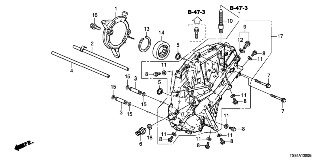 2014 Honda Civic AT Left Side Cover (CVT) Diagram