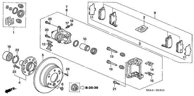 2006 Honda CR-V Rear Brake Diagram