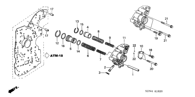 2006 Honda Accord AT Accumulator Body (V6) Diagram