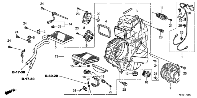 2017 Honda Odyssey Rear Heater Unit Diagram