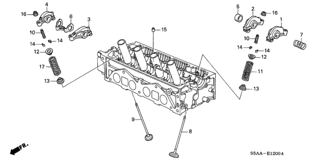 2004 Honda Civic Valve - Rocker Arm (SOHC) Diagram