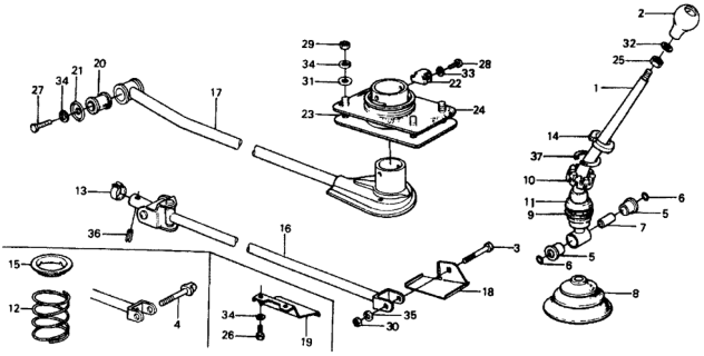 1977 Honda Civic Cover, Extension Diagram for 54302-657-811