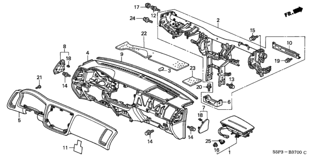 2001 Honda Civic Bolt, Flange (8X40) Diagram for 90109-S0K-A00