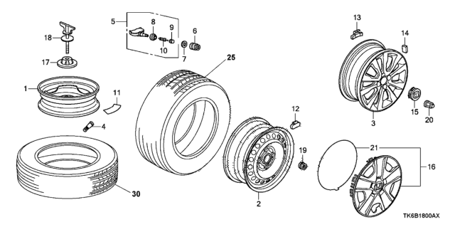 2013 Honda Fit Tire (175/65R15 Sp31 A/S) (Dunlop) Diagram for 42751-DUN-048