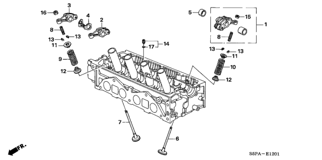 2005 Honda Civic Valve - Rocker Arm (SOHC VTEC) Diagram