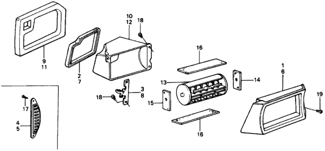 1977 Honda Civic Guide Assy., FResh Air Diagram for 64490-659-000