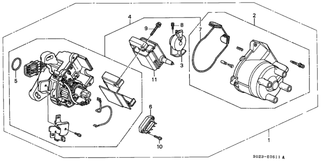 1999 Honda Civic Distributor (Hitachi) Diagram