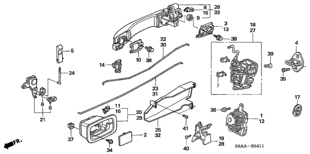 2006 Honda CR-V Handle Assembly, Left Rear Inside (Ivory) Diagram for 72660-S9A-003ZD