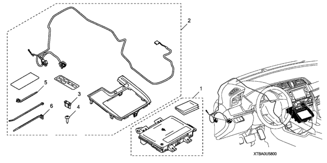 2021 Honda Civic Wireless Charger & Attachment Diagram