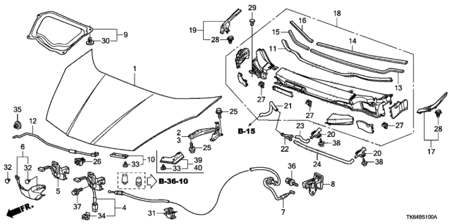 2009 Honda Fit Hood Complete (Dot) Diagram for 60100-TK6-315ZZ