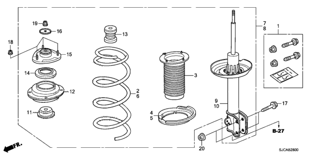 2014 Honda Ridgeline Front Shock Absorber Diagram