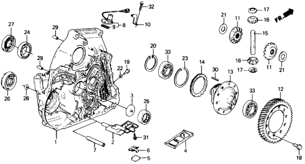 1989 Honda Civic Gear, Final Driven Diagram for 41233-PP1-000
