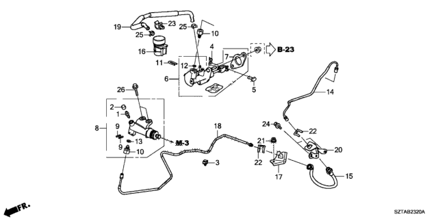 2015 Honda CR-Z Tube, Clutch Fluid Diagram for 46971-SZT-G01