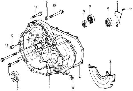 1977 Honda Accord 3 Door STD KH 5MT MT Clutch Housing Diagram