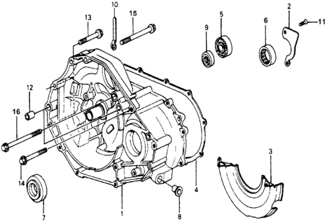 1978 Honda Accord MT Clutch Housing Diagram