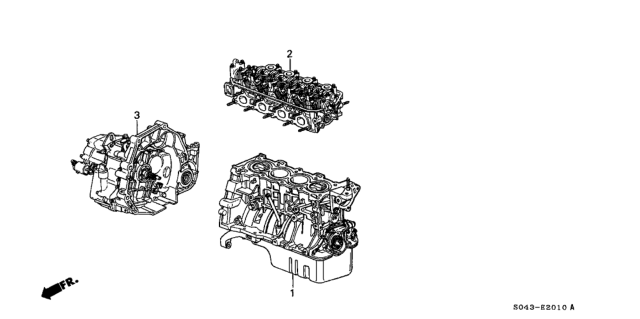 1997 Honda Civic Engine Assy. - Transmission Assy. Diagram