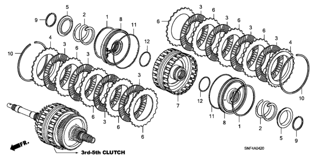 2007 Honda Civic 4 Door GX KA 5AT Clutch (3rd-5th) Diagram